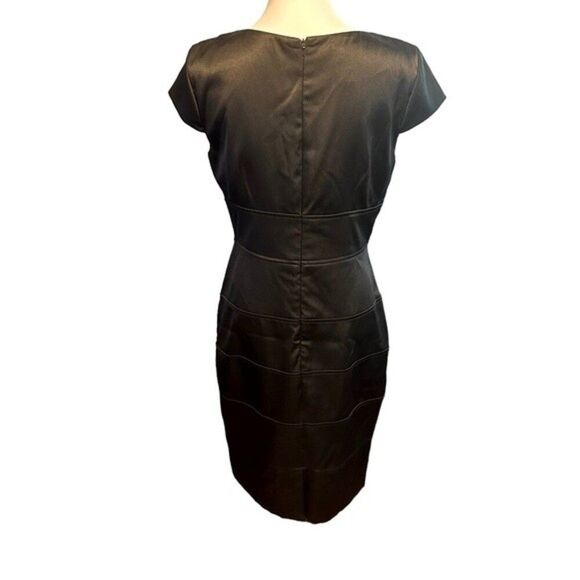 London Times Black Sleeveless Dress Round Neckline Sz 10 - Picture 5 of 10